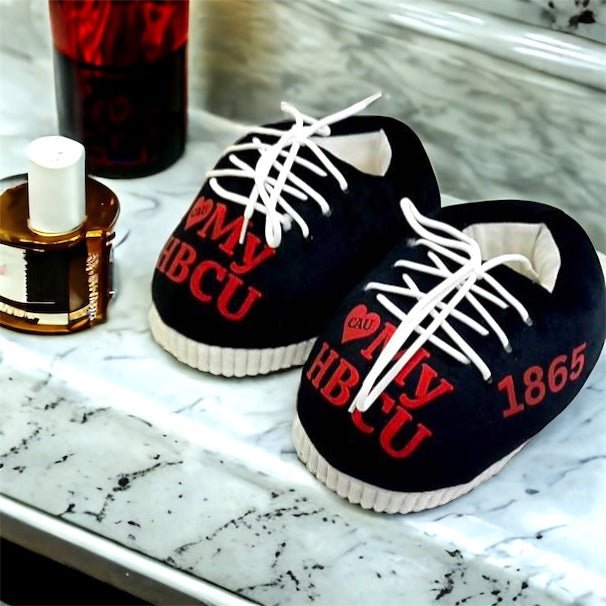 HBCU Inspired Puffy Snug Slippers - Clark Atlanta University - NouriTress Hair Products