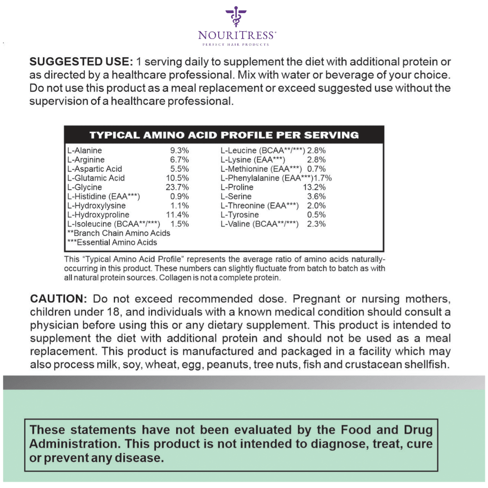 Hydrolyzed Collagen Peptide Powder - NouriTress Hair Products
