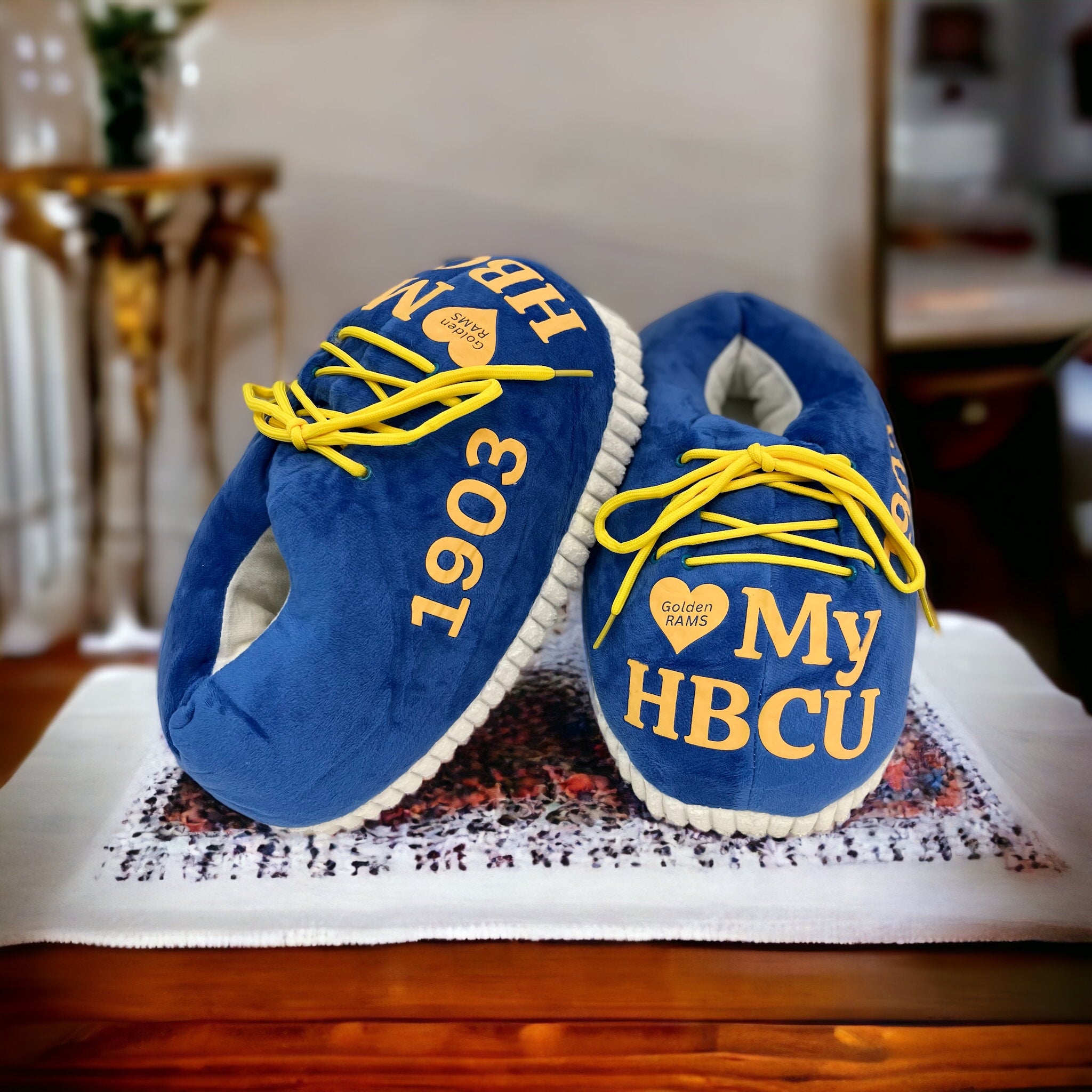HBCU Inspired Puffy Snug Slippers - Albany State