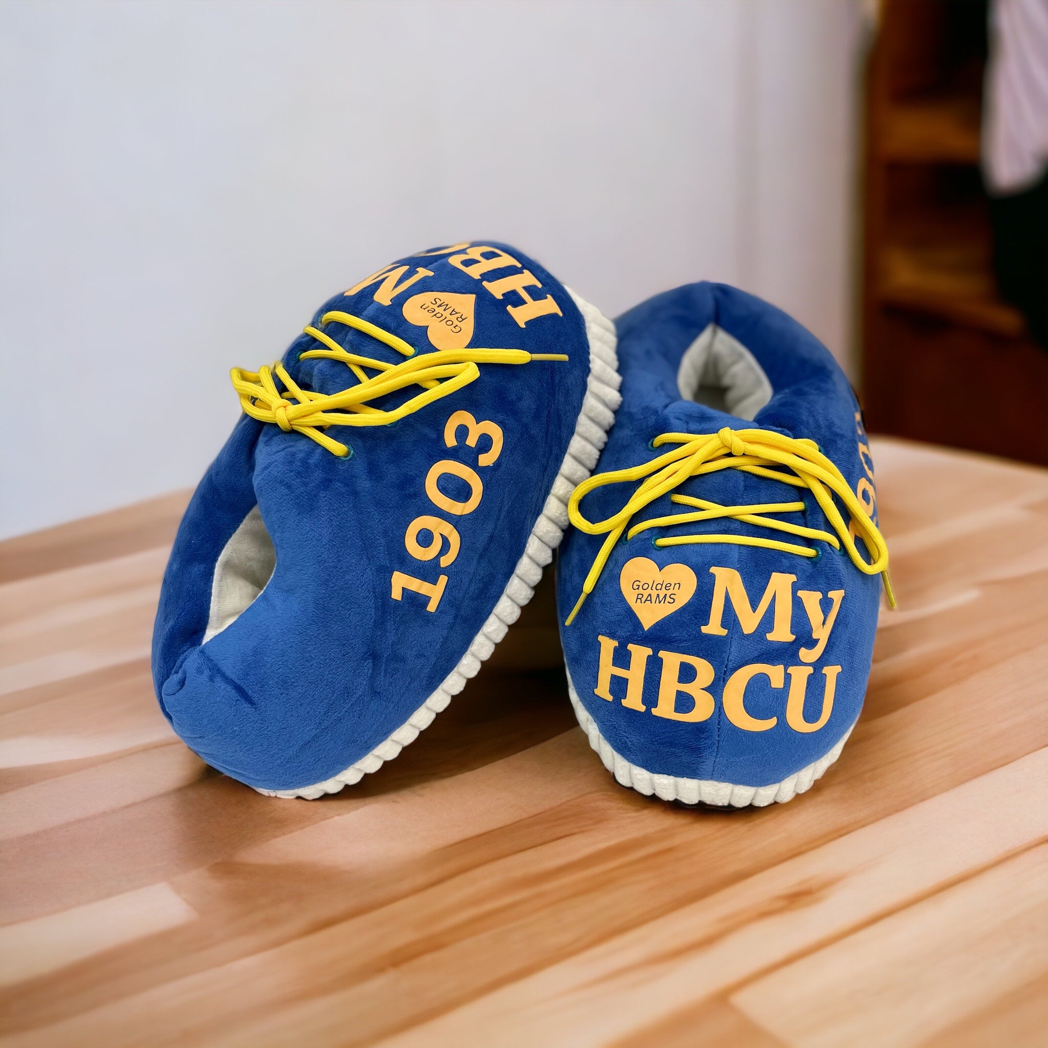 HBCU Inspired Puffy Snug Slippers - Albany State