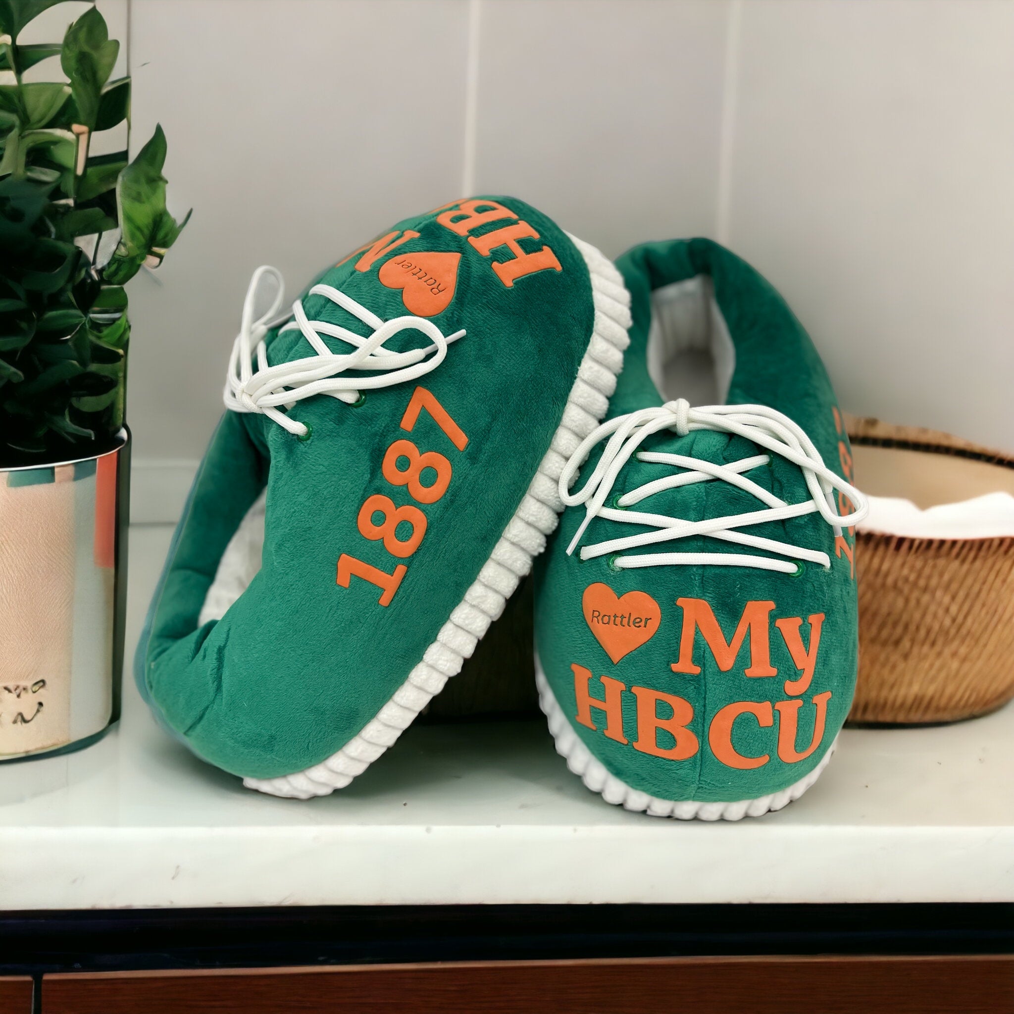 HBCU Inspired Puffy Snug Slippers - FAMU