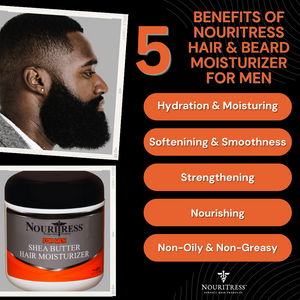 Hydratant pour cheveux et barbe au beurre de karité - Pour hommes - 5,5 oz.