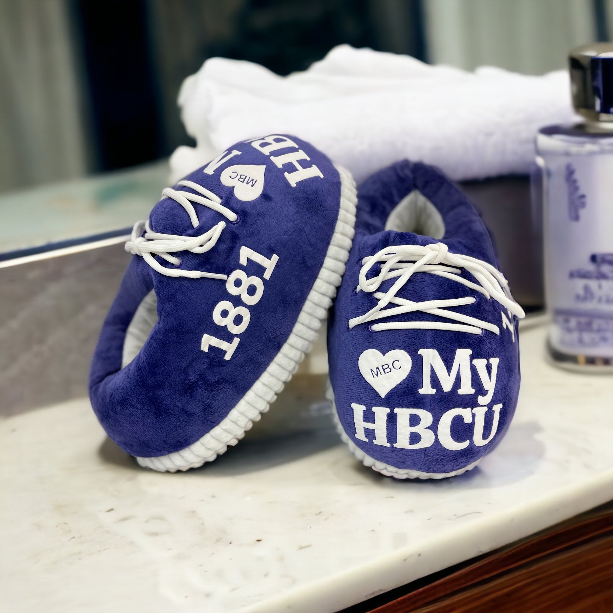 HBCU Inspired Puffy Snug Slippers - Morris Brown